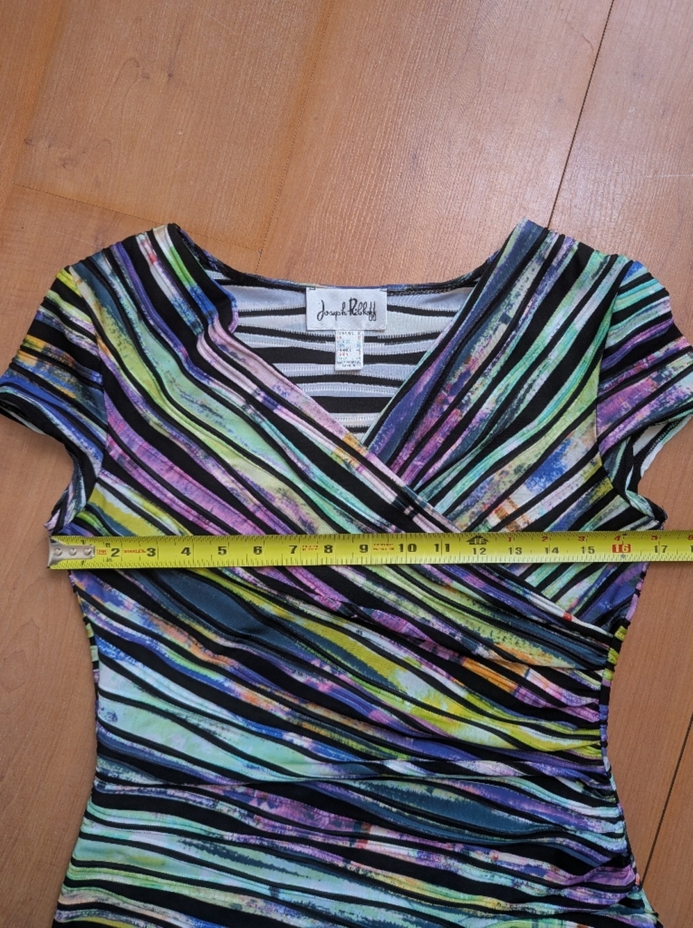 Joseph Ribkoff Reversible Textured Crossover Dress - Picture 10 of 12